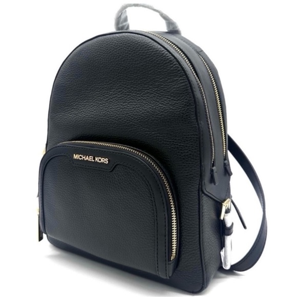 Michael Kors Medium Jaycee Backpack Black/Gold - Picture 1 of 12